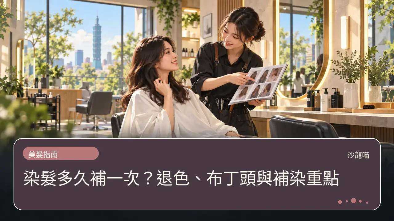 染髮多久補一次？退色、布丁頭與補染重點主題插畫