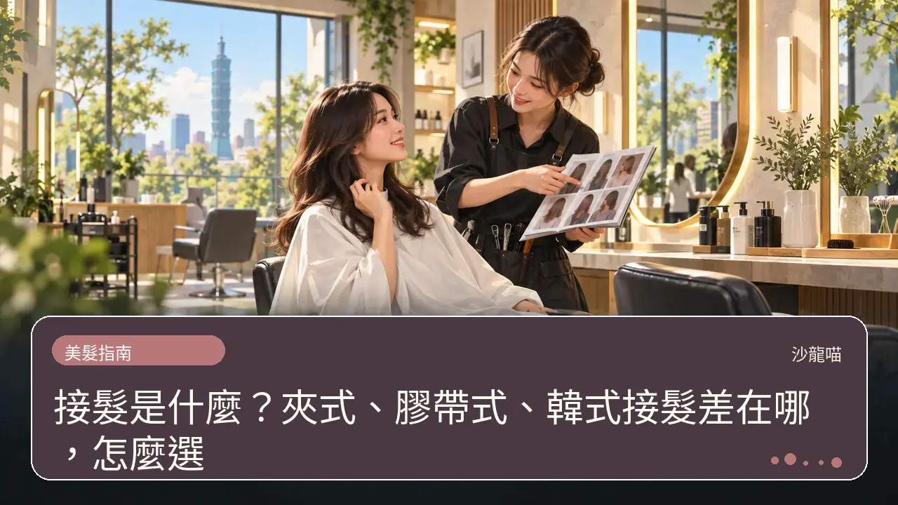 接髮是什麼?夾式、膠帶式、韓式接髮差在哪,怎麼選主題插畫
