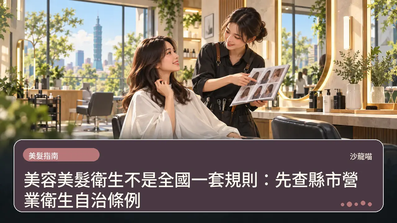 美容美髮衛生不是全國一套規則:先查縣市營業衛生自治條例主題插畫